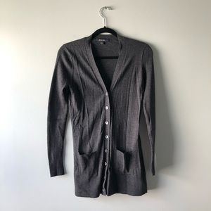 Brooks Brothers grey merino wool cardigan